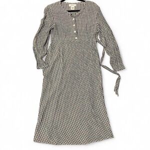 90s Talbot Plaid Long Sleeve Maxi Dress